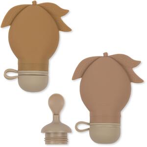 Silikónová fľaša na smoothie (2-pack) Almond/Blush Konges Slojd