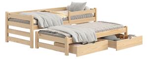 Detská posteľ prízemná s výsuvným lôžkom Alis DPV 001 - Borovica, 80x200
