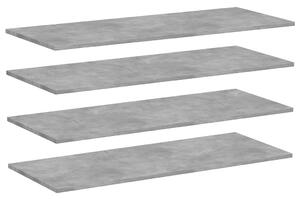 Prídavné police 4 ks, betónovo sivé 100x40x1,5 cm, drevotrieska