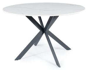 Jedálenský stôl TOLAO biely mramor/čierna