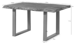 Stôl z manga 140x90x77 prírodný lakovaný / U-nohy antracit lesklý METALL 5