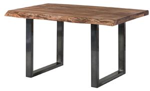 Stôl Palisander 160x90x77 sivý morený / U-nohy antracit lesklýMETALL 5