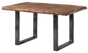 Stôl Palisander 160x90x77 sivý morený / U-nohy antracit lesklýMETALL 5