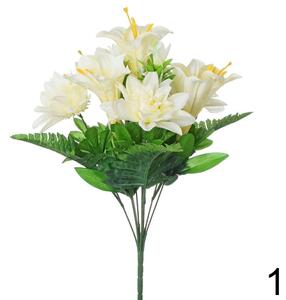 Kytica dahlia+ľalia ŽLTÁ 40cm 222751ZL - Umelé kvety