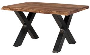 Stôl Palisander 140x90x77 sivý morený / X-nohy antracit lesklý METALL 5