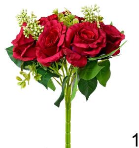 Kytica ruža ČERVENÁ 35cm 201980C - Umelé kvety