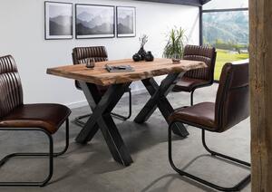 Stôl Palisander 160x90x77 sivý morený / X-nohy antracit lesklý METALL 5