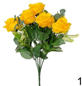 Kytica ruže ŽLTÁ 35cm 202173ZL - Umelé kvety
