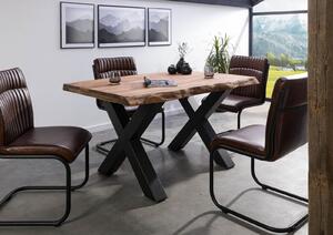 Jedálenský stôl Palisander 160x90x77 sivý morený / X-nohy antracit matný METALL 5