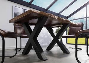 Jedálenský stôl Palisander 140x90x77 sivý morený / X-nohy antracit matný METALL 5