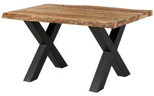 Jedálenský stôl Palisander 140x90x77 prírodný pieskovaný / X-nohy antracit matný METALL 5