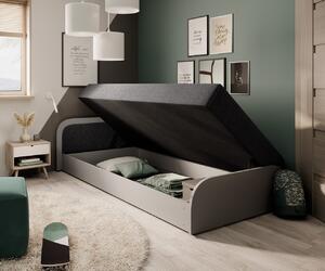Jednolôžková posteľ PARYS hnedá | 80 x 190 cm Farba: Alova 67, Prevedenie: ľavé