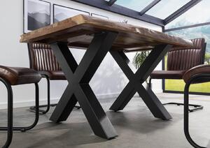 Stôl Palisander 160x90x77 prírodný pieskovaný / X-nohy antracit matný METALL 5