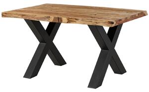Jedálenský stôl Palisander 140x90x77 prírodný pieskovaný / X-nohy antracit matný METALL 5