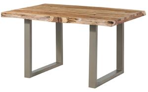 Stôl Palisander 140x90x77 prírodný pieskovaný /U nohy strieborný mat METALL 5