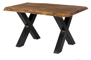 Stôl Palisander 140x90x77 prírodný morený / X-nohy antracit lesklý METALL 5