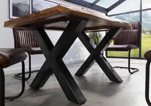 Stôl Palisander 140x90x77 prírodný morený / X-nohy antracit lesklý METALL 5