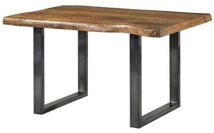 Jedálenský stôl mango 180x90x77 béžový lakovaný / krížový rám antracit lesklý METALL 5