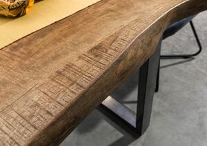 Stôl mango 200x100x77 béžový lakovaný / krížový rám strieborný matný METALL 5