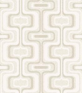 Béžová geometrická vliesová retro tapeta, Z77525, Savana, Zambaiti Parati