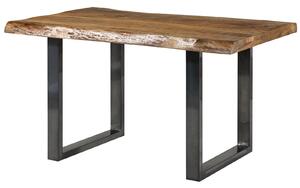 Stôl z manga 140x90x77 prírodný lakovaný / U-nohy antracit lesklý METALL 5