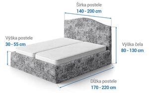 Bielastické poťahy MARMO šedé posteľ (š.140 - 200 cm)
