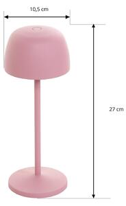 Nabíjateľná stolová lampa Lindby LED Arietty, ružová