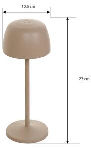 Nabíjateľná stolová lampa Lindby LED Arietty, pieskovo béžová