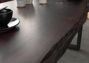 Stôl akácia 160x90x77 hnedý lakovaný / U-nohy antracit matný METALL 5