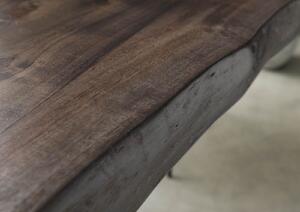 Jedálenský stôl akácia 180x90x77 sivý lakovaný / X-nohy antracit lesklý METALL 5