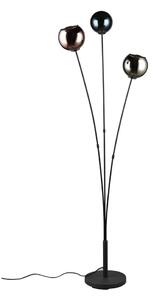 Lesklá čierna stojacia lampa (výška 150 cm) Sheldon – Trio