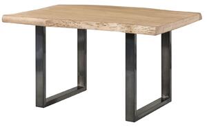 Stôl mango 140x90x77 béžový lakovaný / U-nohy antracit lesklý METALL 5