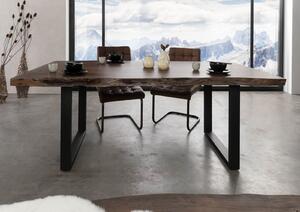 Stôl akácia 180x90x77 sivý lakovaný / U-nohy antracit matný METALL 5