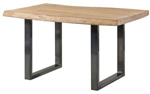 Jedálenský stôl mango 160x90x77 béžový lakovaný / U-nohy antracit lesklý METALL 5