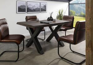 Stôl mango 160x90x77 sivý lakovaný / X-nohy antracit matný METALL 5