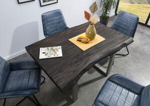 Stôl mango 140x90x77 sivý lakovaný / U-nohy strieborné matné METALL 5