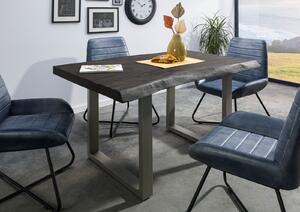 Stôl mango 160x90x77 sivý lakovaný / U-nohy strieborné matné METALL 5