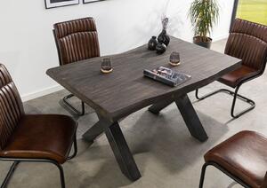 Stôl mango 140x90x77 sivý lakovaný / X-nohy antracit lesklý METALL 5