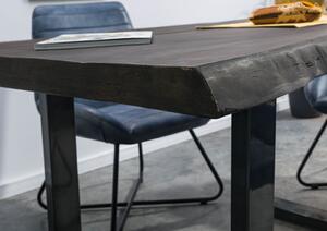 Jedálenský stôl mango 160x90x77 sivý lakovaný / U-nohy antracit lesklý METALL 5