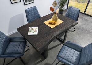 Jedálenský stôl mango 160x90x77 sivý lakovaný / U-nohy antracit lesklý METALL 5
