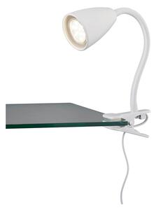 Biela stolová lampa s klipom (výška 20 cm) Wanda – Trio