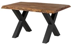 Jedálenský stôl Palisander 140x90x77 prírodný morený / X-nohy antracit matný METALL 5