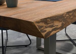 Stôl Palisander 160x90x77 prírodný morený / U-nohy strieborné matné METALL 5