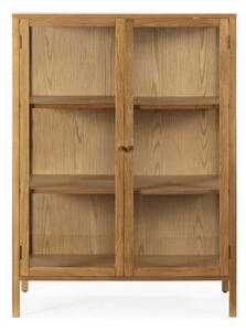 Vitrína v dekore duba v prírodnej farbe 90x126x40 cm Ceci – MOME