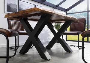 Jedálenský stôl Palisander 160x90x77 prírodný morený / X-nohy antracit matný METALL 5