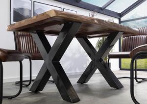 Stôl Palisander 140x90x77 prírodný pieskovaný / X-nohy antracit lesklý METALL 5