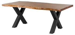 Jedálenský stôl Akácia 180x90x77 Akácia prírodný lak / X-nohy antracit mat METALL 5