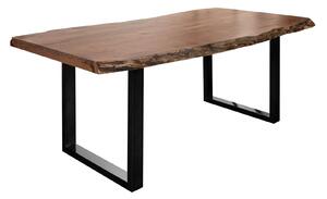 Stôl akácia 160x90x77 prírodný lakovaný / U-nohy antracit lesklý METALL 5