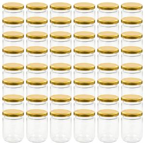 Zaváracie poháre so zlatými viečkami 48 ks 230 ml sklo