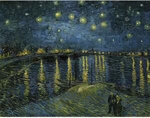 Obraz - 90x70 cm reprodukcia The Starry Night, Vincent van Gogh – Fedkolor